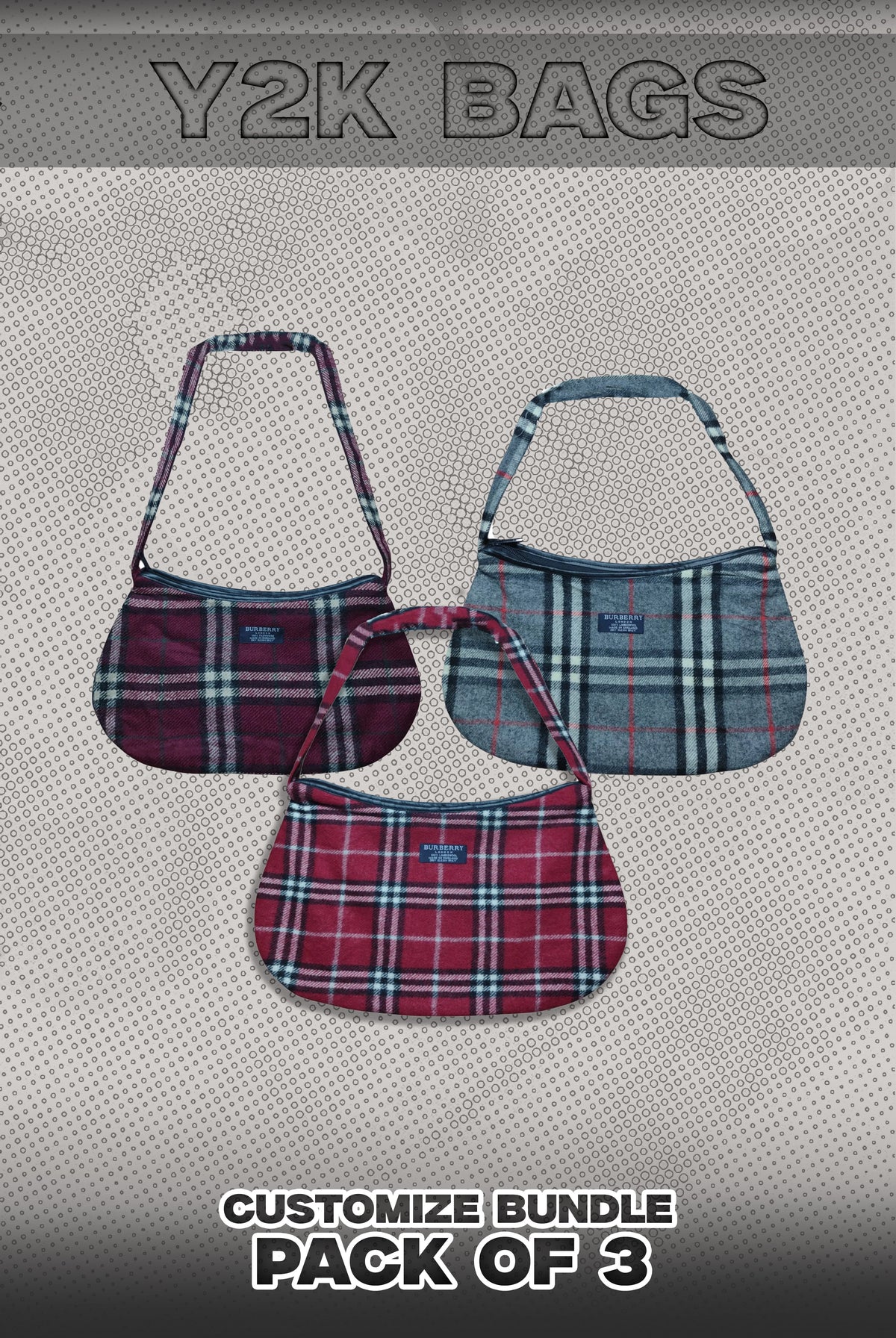 Burberry Pack Of 3 Y2k Bags Bundle