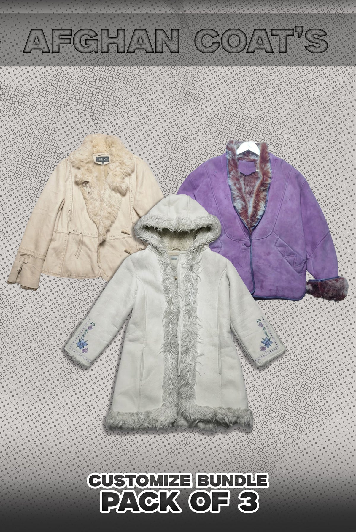 Pack Of 3 Afghan Coat Bundle