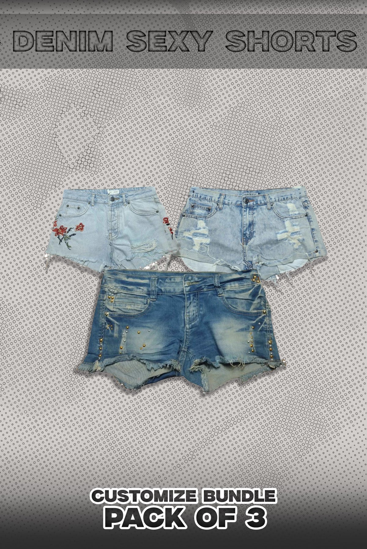 Pack Of 3 Denim Sexy Shorts Bundle