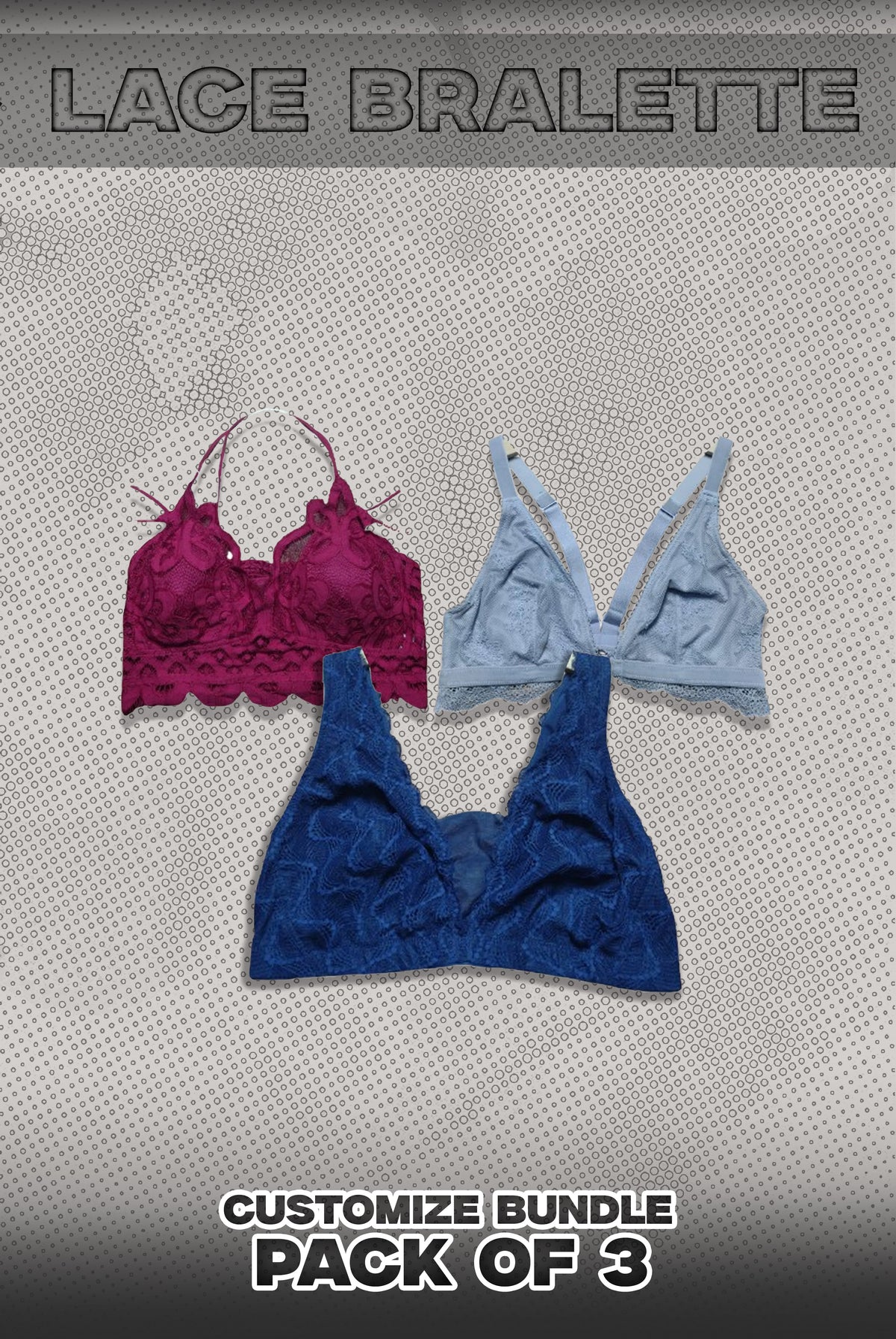 Pack Of 3 Lace Bralette Bundle