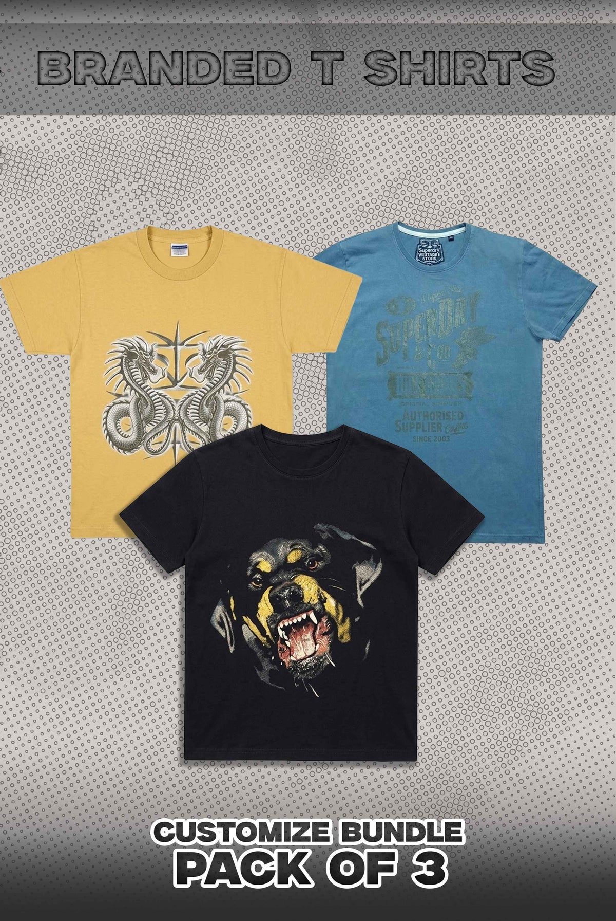 Pack Of 3 Branded T Shirts Bundle