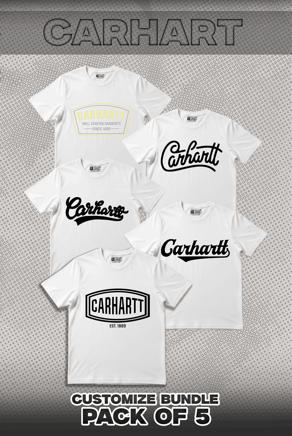 Carhart Pack Of 5 T Shirts Bundle