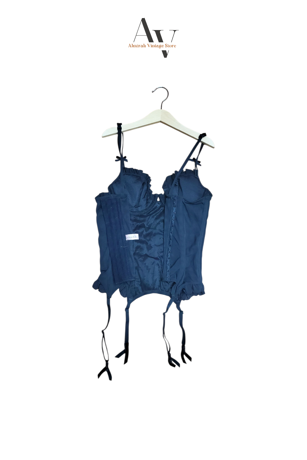Black Satin Bustier Corset Top