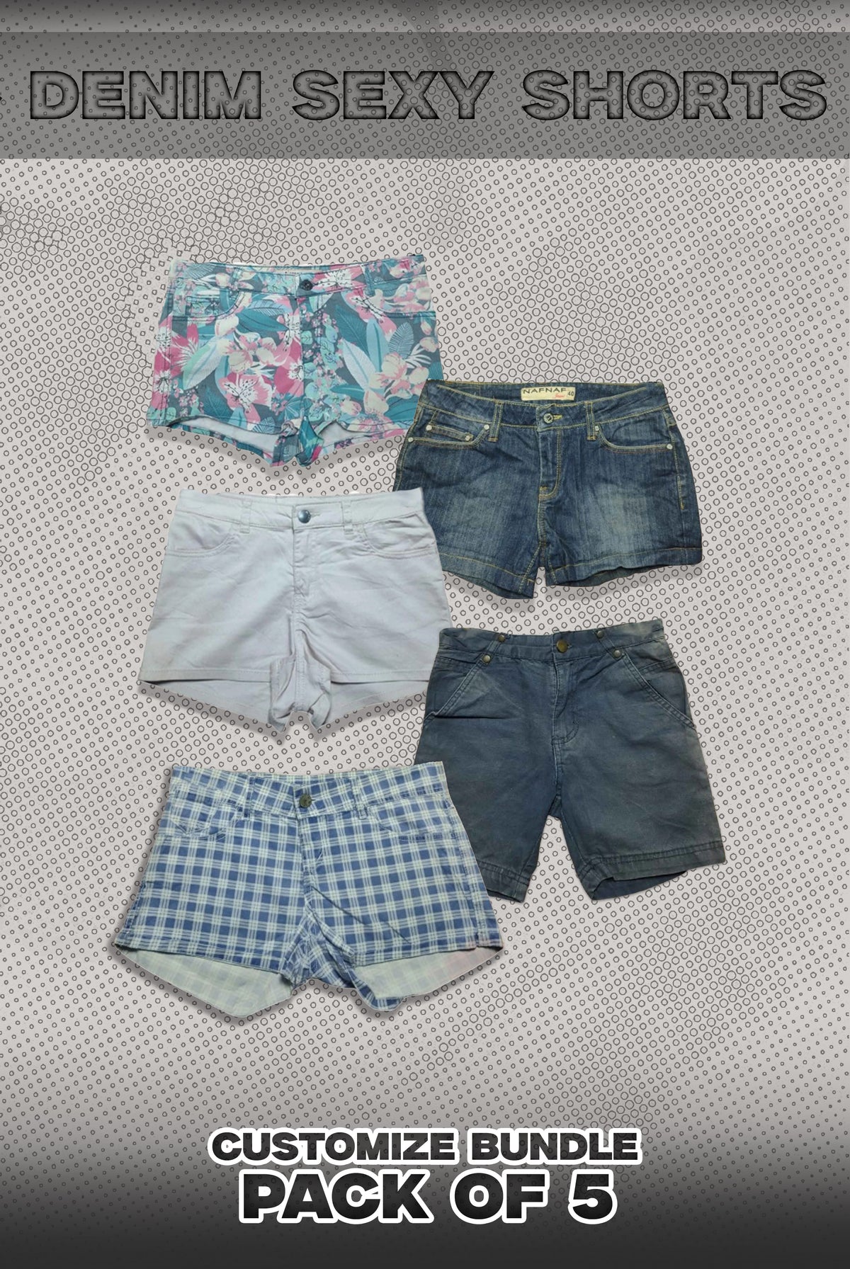 Pack Of 5 Denim Sexy Shorts Bundle