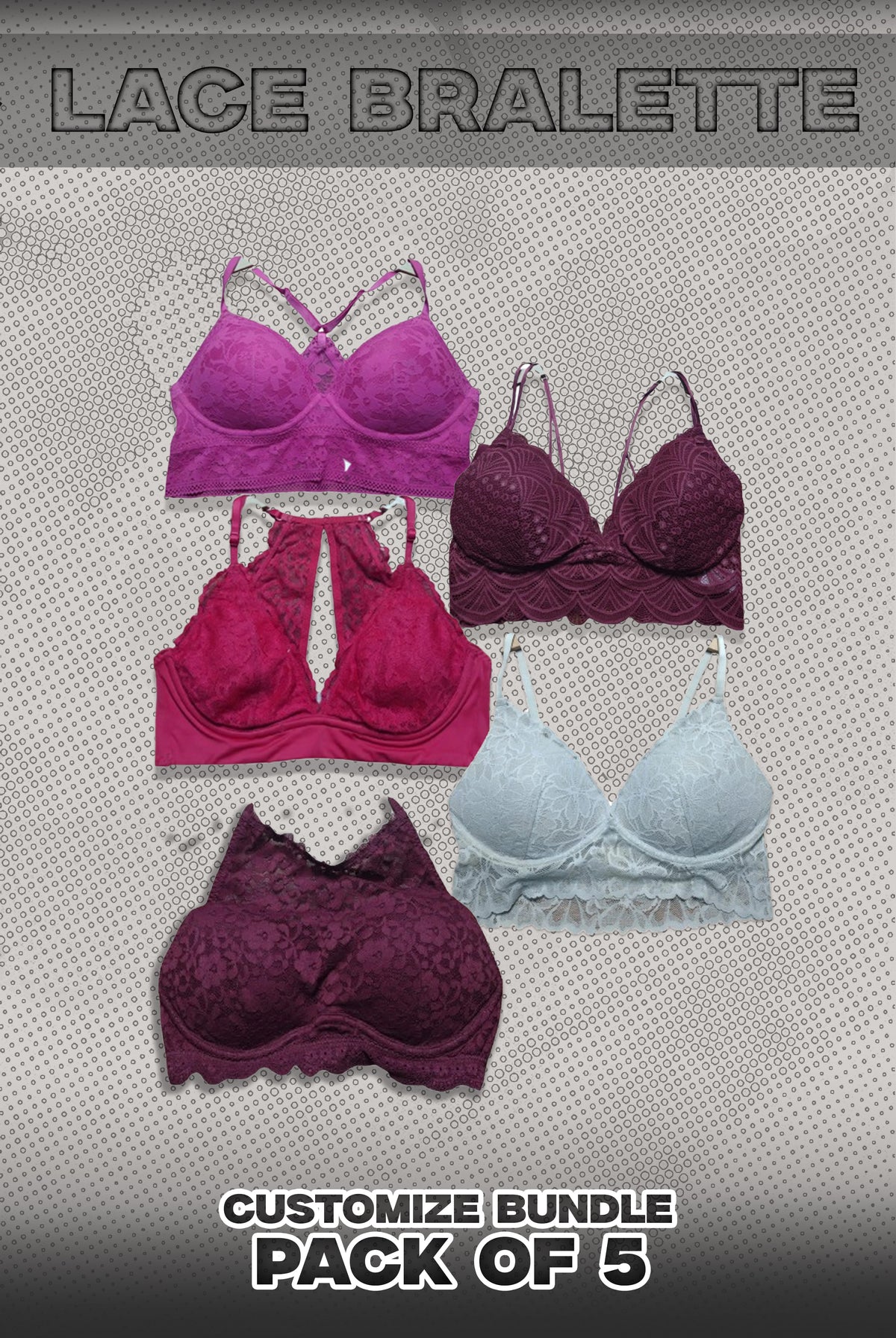 Pack Of 5 Lace Bralette Bundle