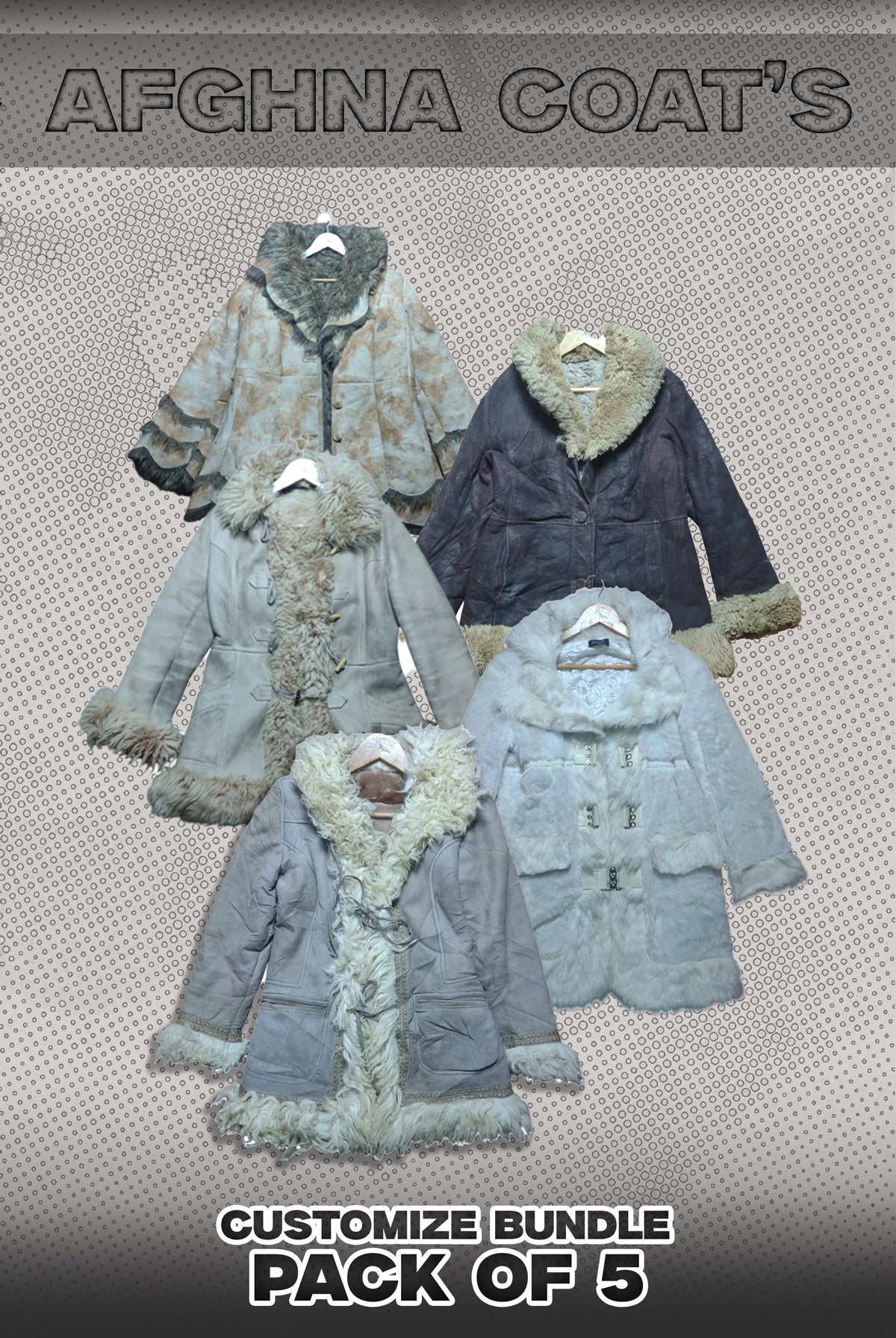 Pack Of 5 Afghan Coat Bundle