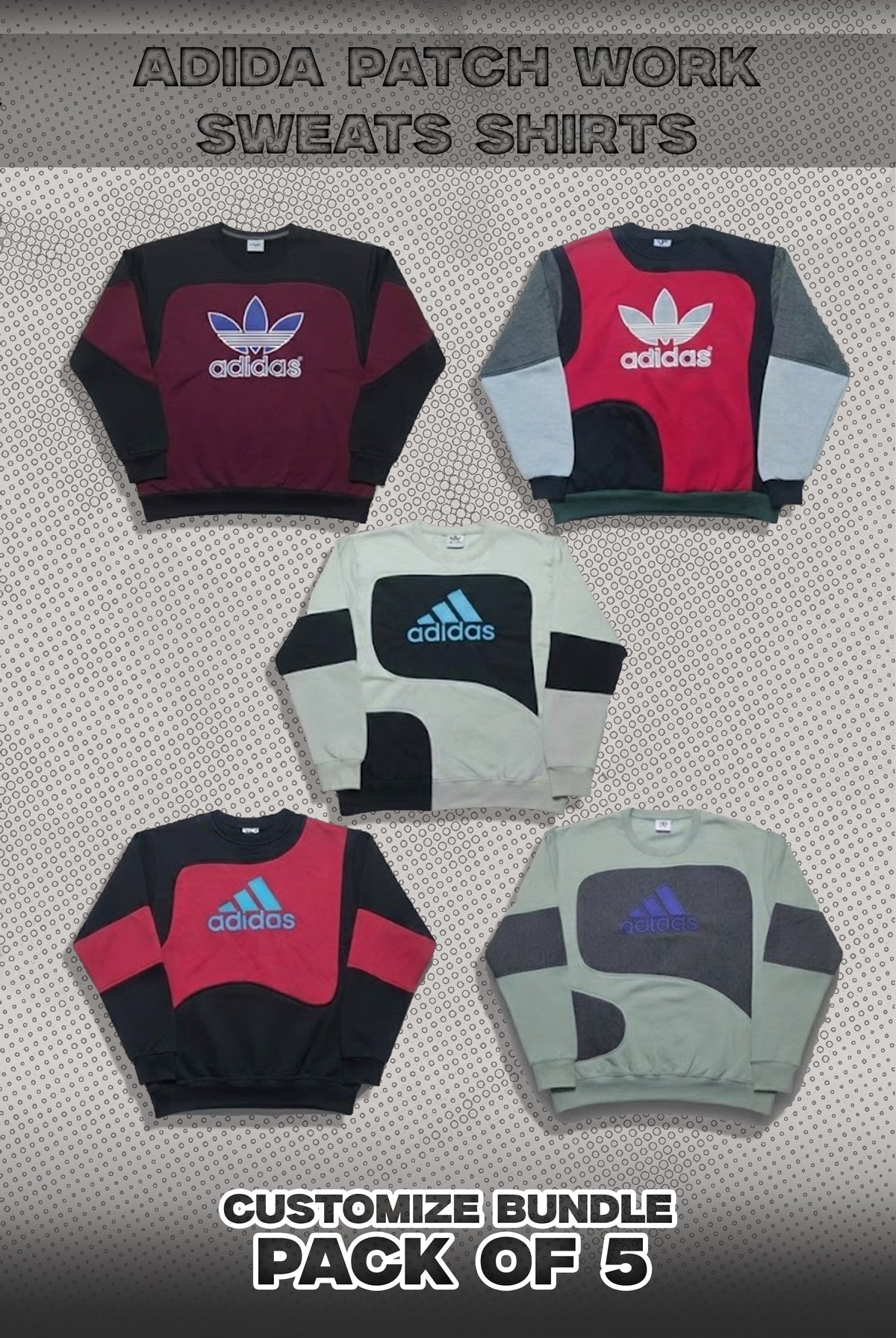 Adida Pack Of 5 Patch Work Bundle