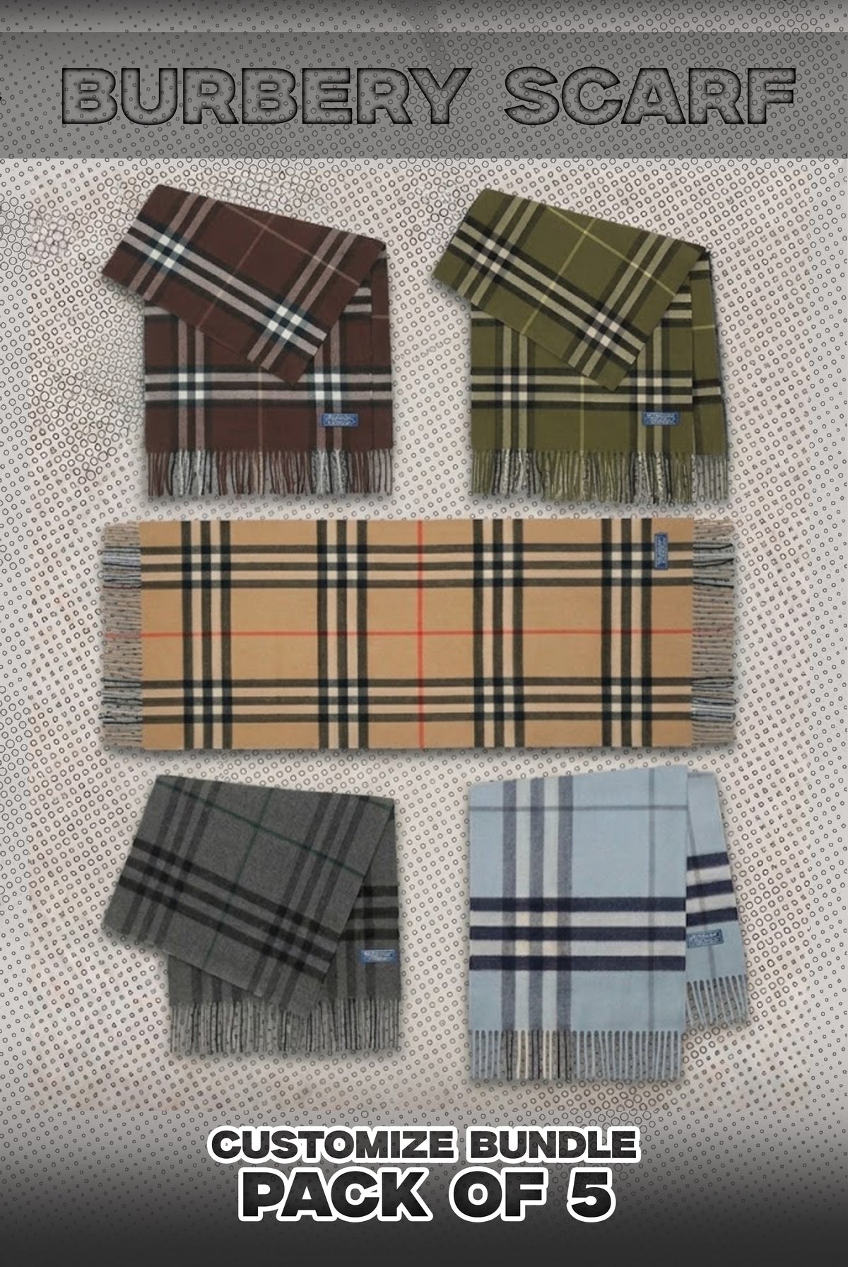 Burberry Pack Of 5 Scarf Bundle
