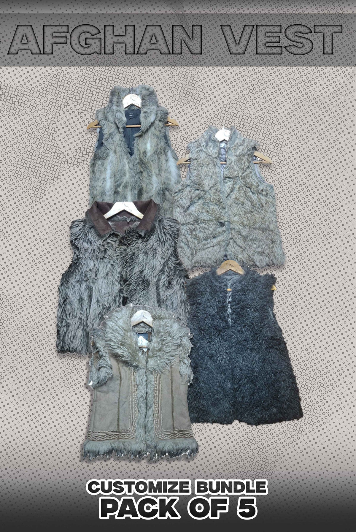 Pack Of 5 Afghan Vest Bundle