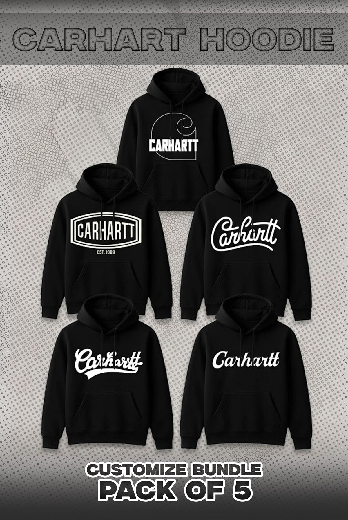 Carhart Pack Of 5 Hoodie Bundle