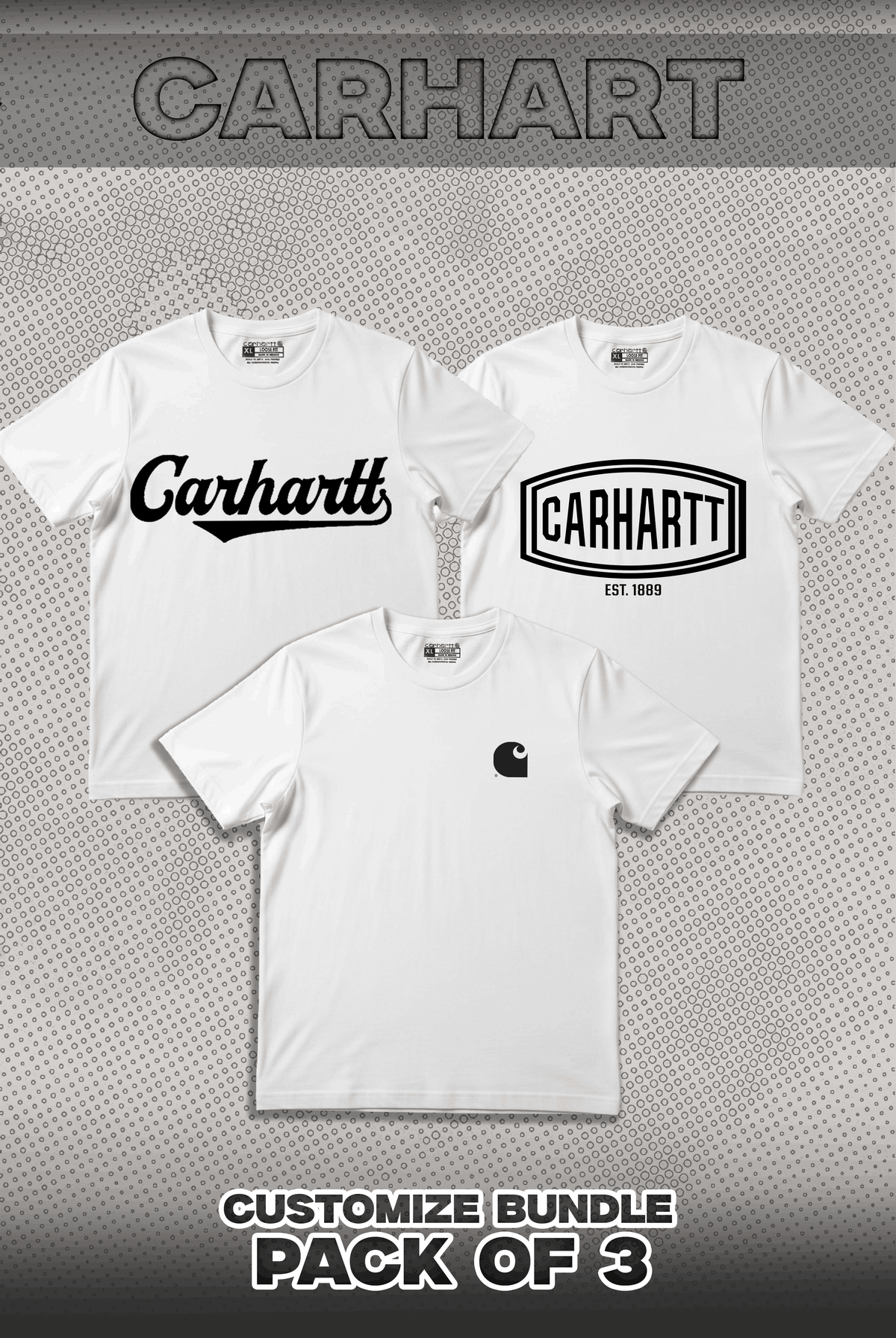 Carhart Pack Of 3 T Shirts Bundle