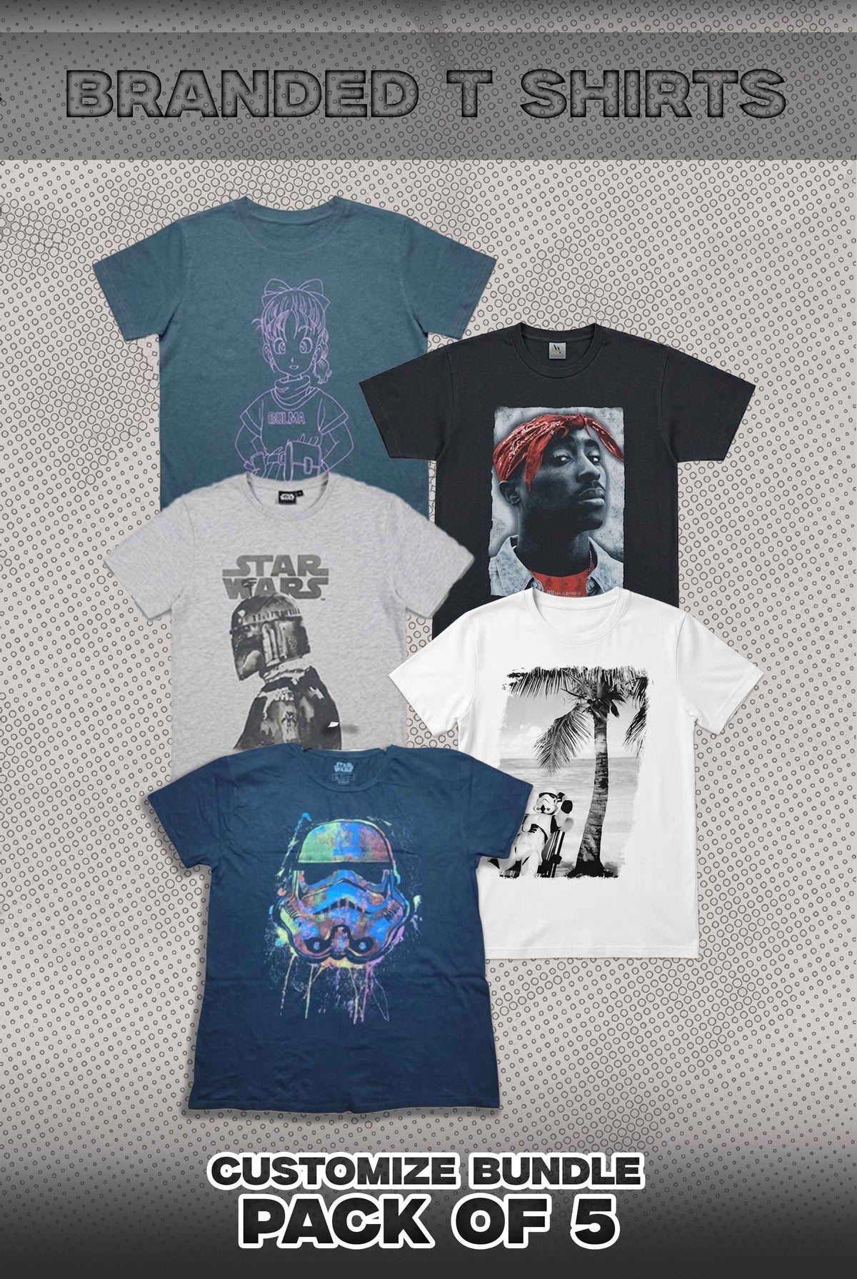 Pack Of 5 Branded T Shirts Bundle