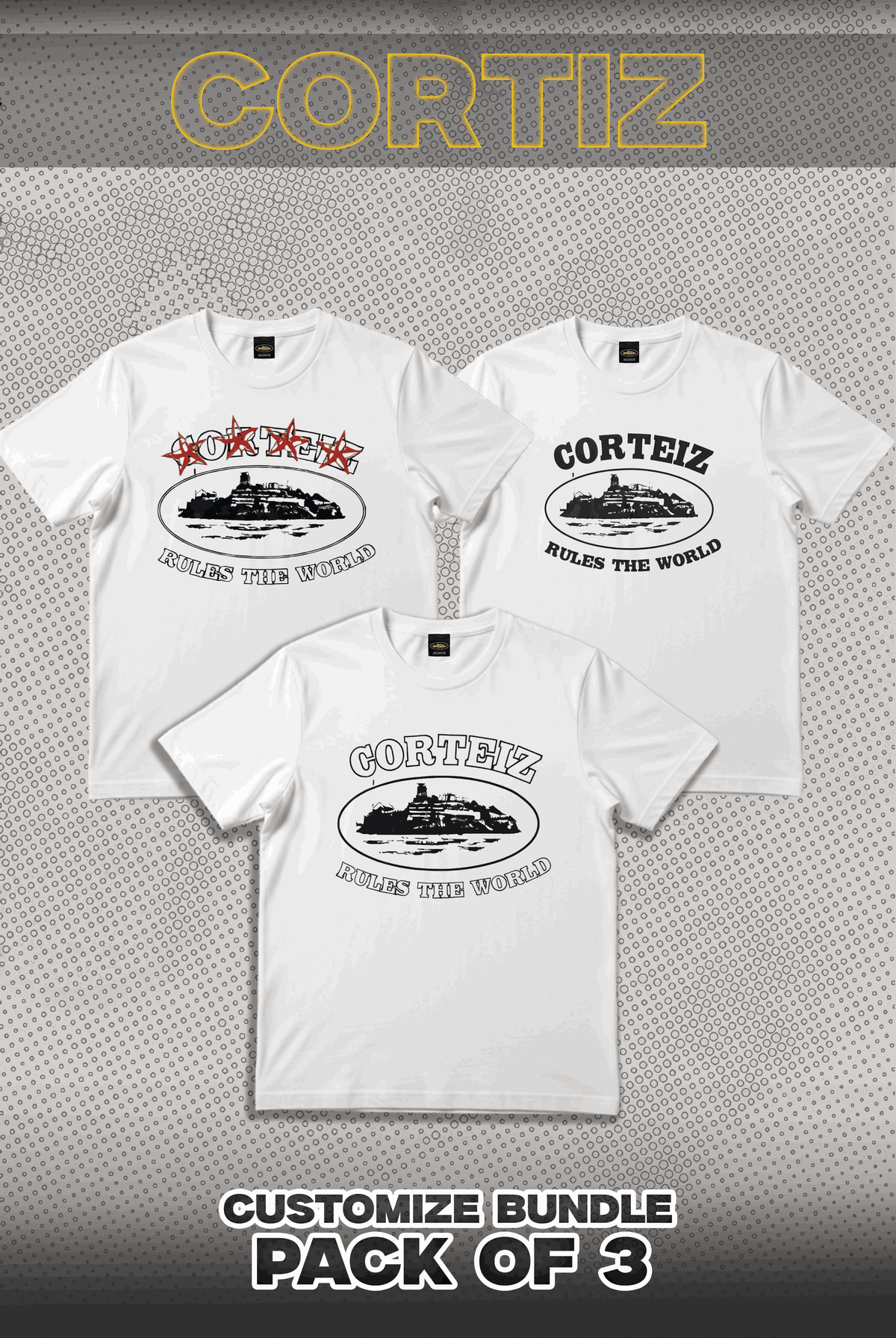 Cortiz Pack Of 3 T Shirts Bundle
