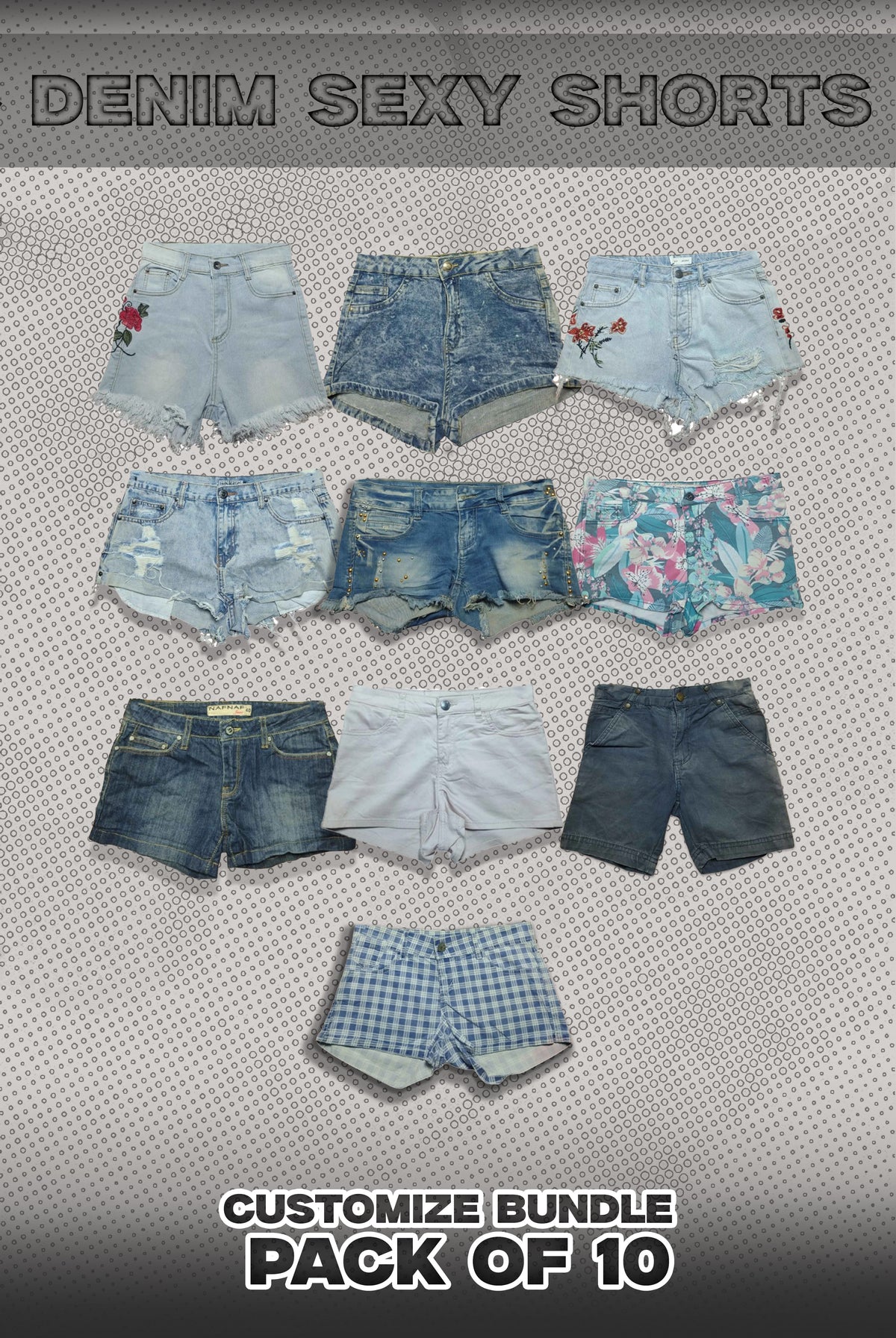 Pack Of 10 Denim Sexy Shorts Bundle