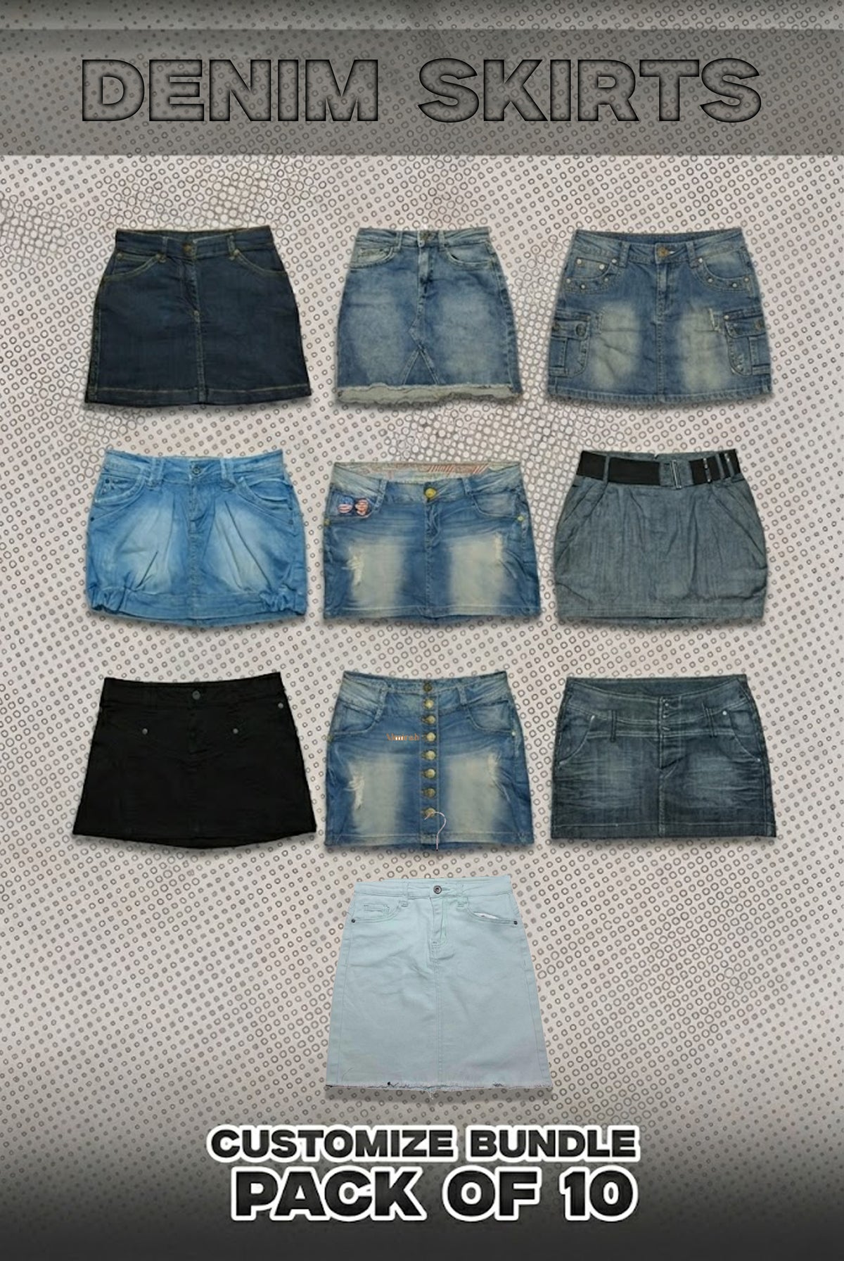 Pack Of 10 Denim Skirts Bundle