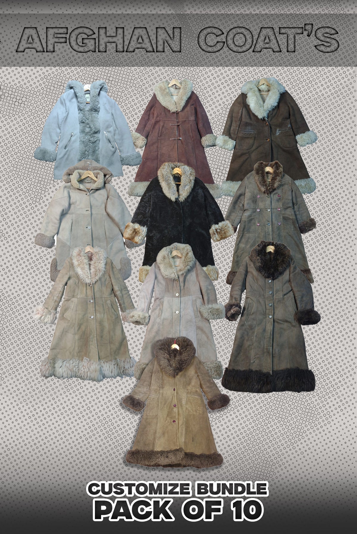 Pack Of 10 Afghan Coat Bundle