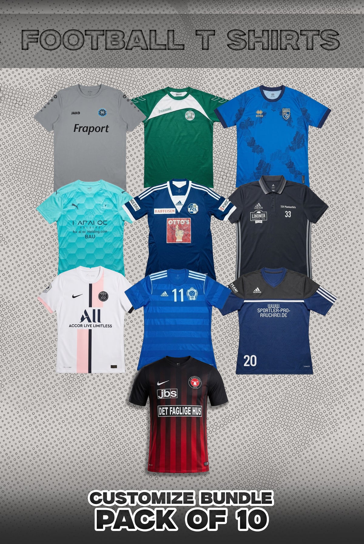 Pack Of 10 Football T Shirts Bundle