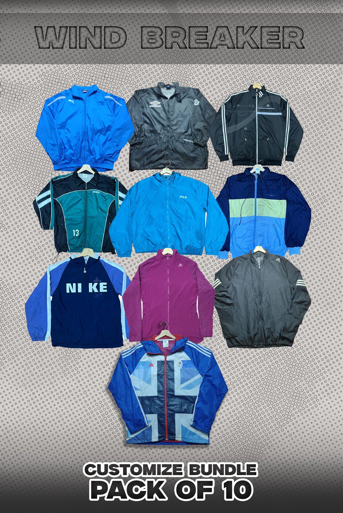 Pack Of 10 Wind Breaker Bundle