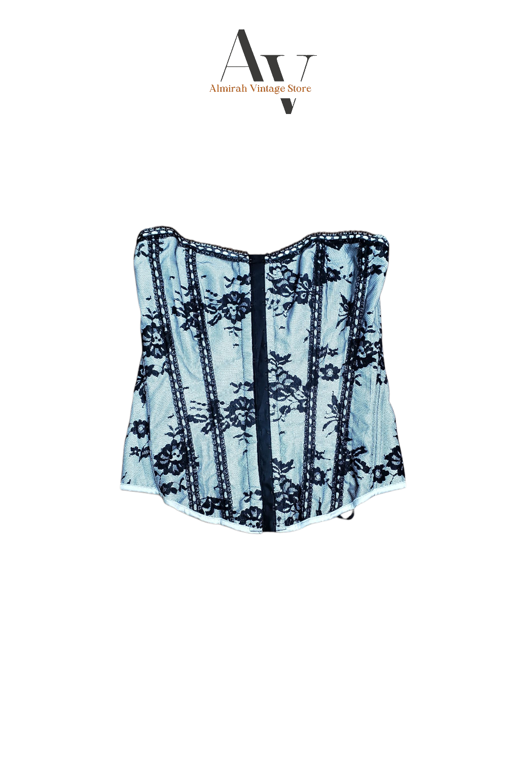 Black And White Lace Corset Top
