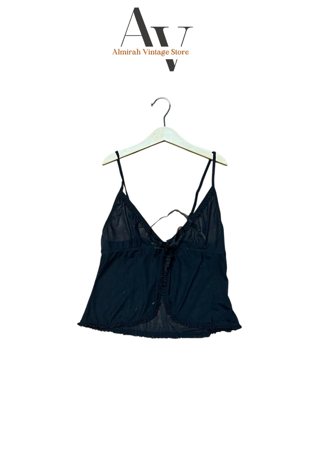 Black Front Tie Camisole