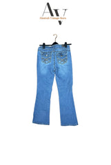 Monroe & Main Embroidered Flayer Jeans