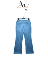 Chicos Platinum Printed Waist Flared Jeans