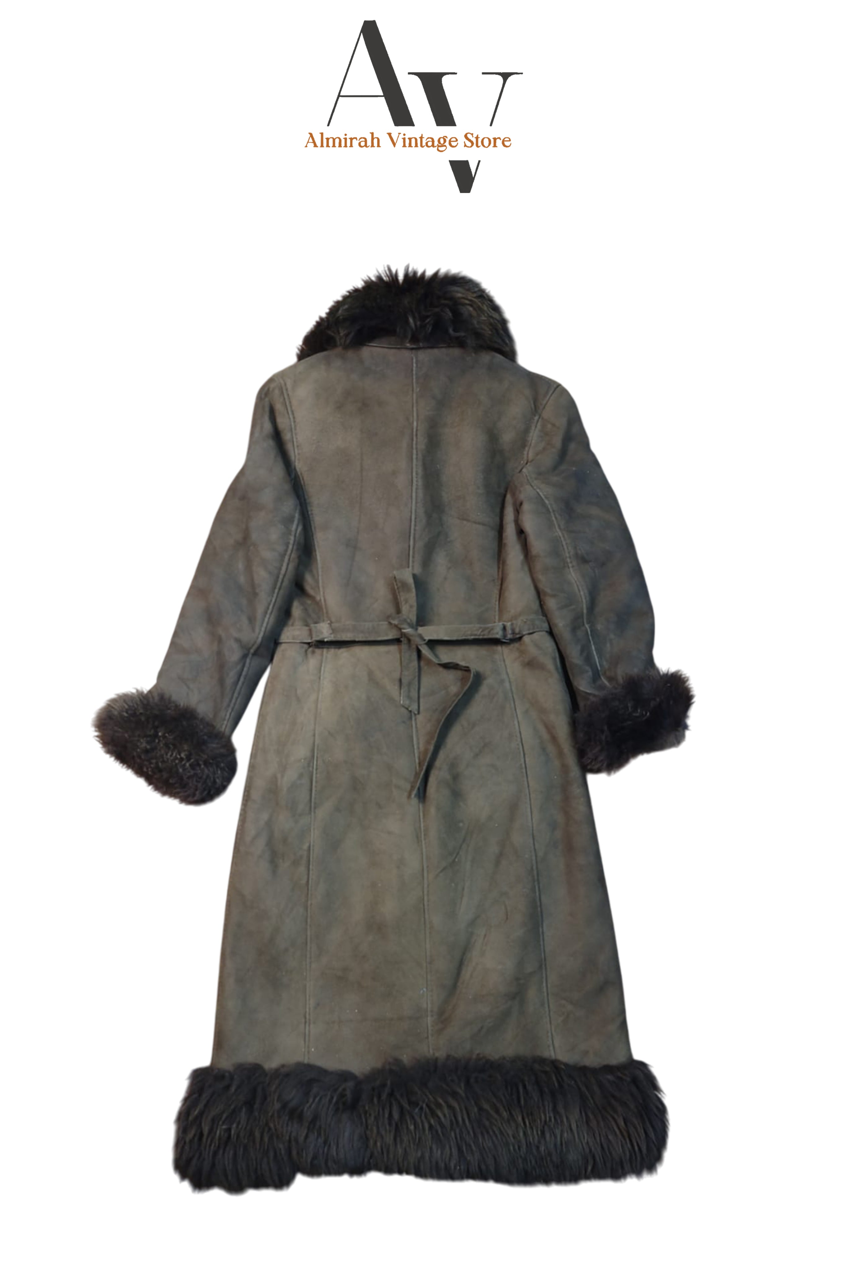 Brown With Black Fur Afghan Coat