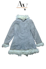 Long Gray Shearling Afghan Coat