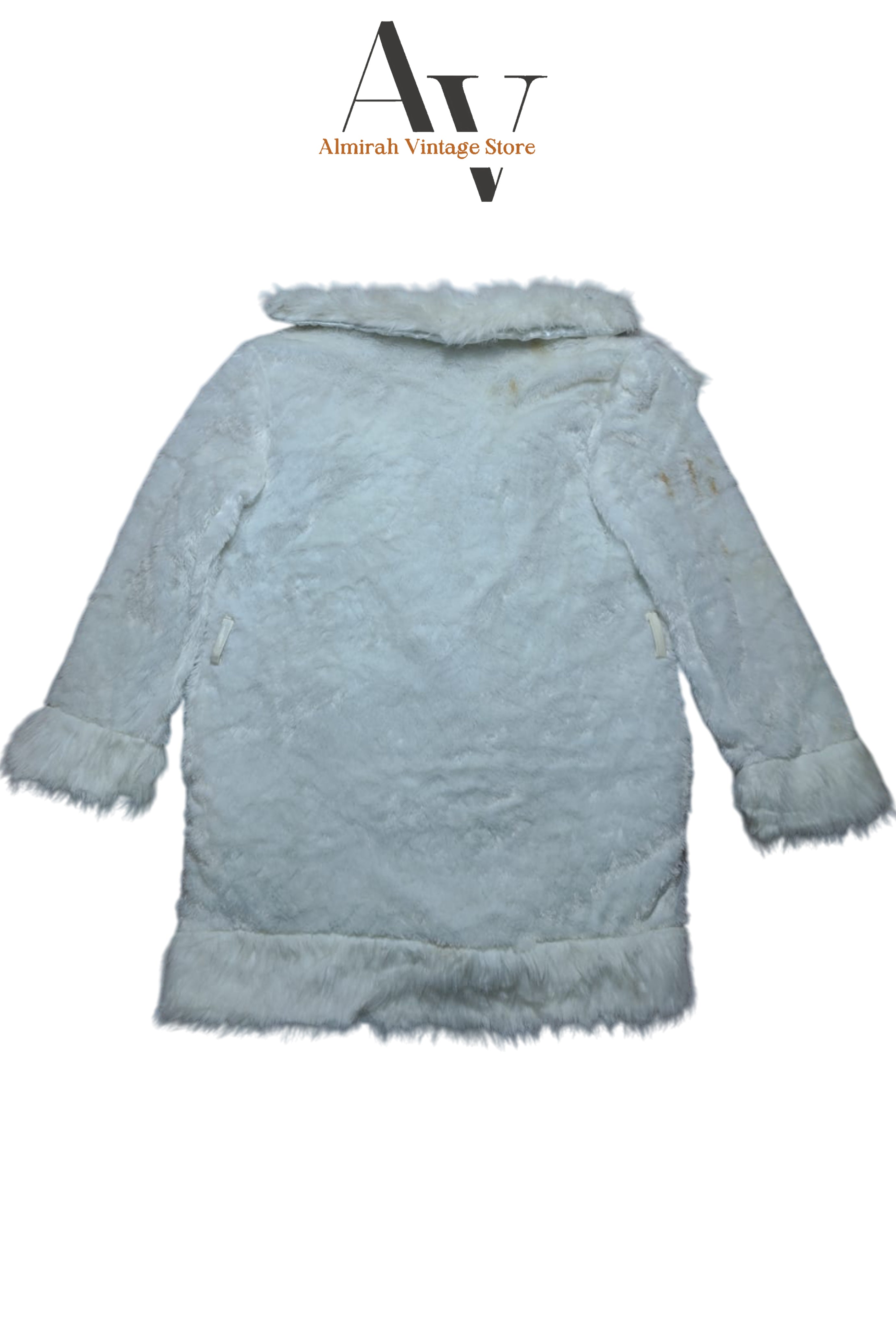 Long White Shearling Afghan Coat