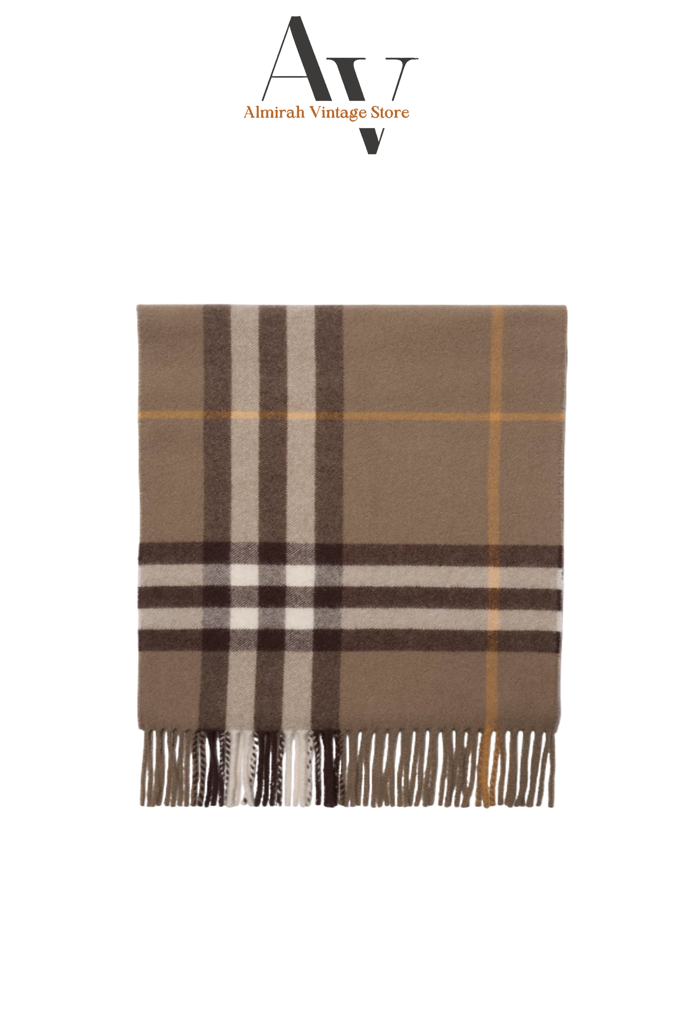 Burberry-Khaki Green Nova Check Scarf