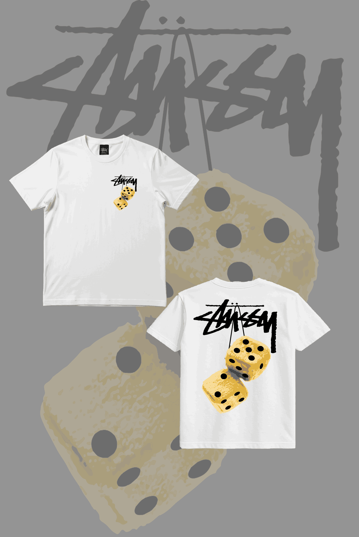 Stusy Yellow Dice T-Shirt