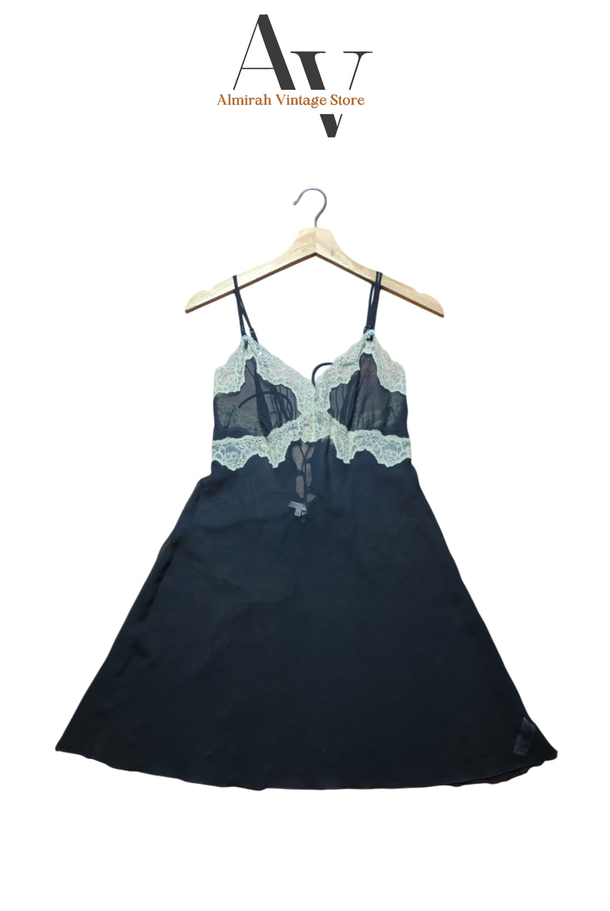 Rieger Black White Lace Slip Dress