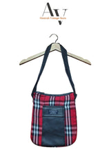 Burberry Tote Red Leather Pocket Bag