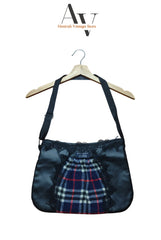 Burberry Y2k Black Lace And Blue Pocket Bag