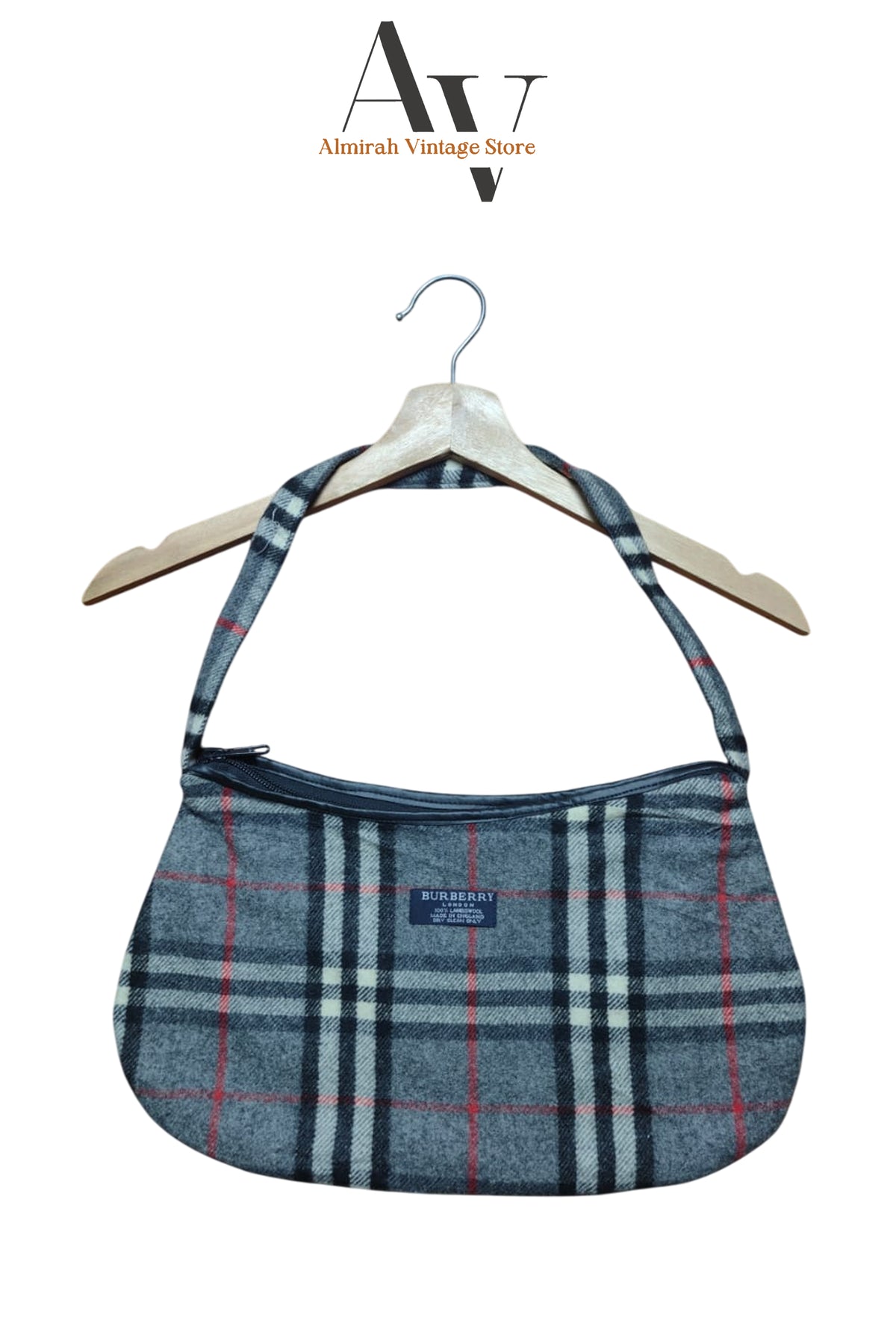 Burberry Y2k Wool Gray Bag