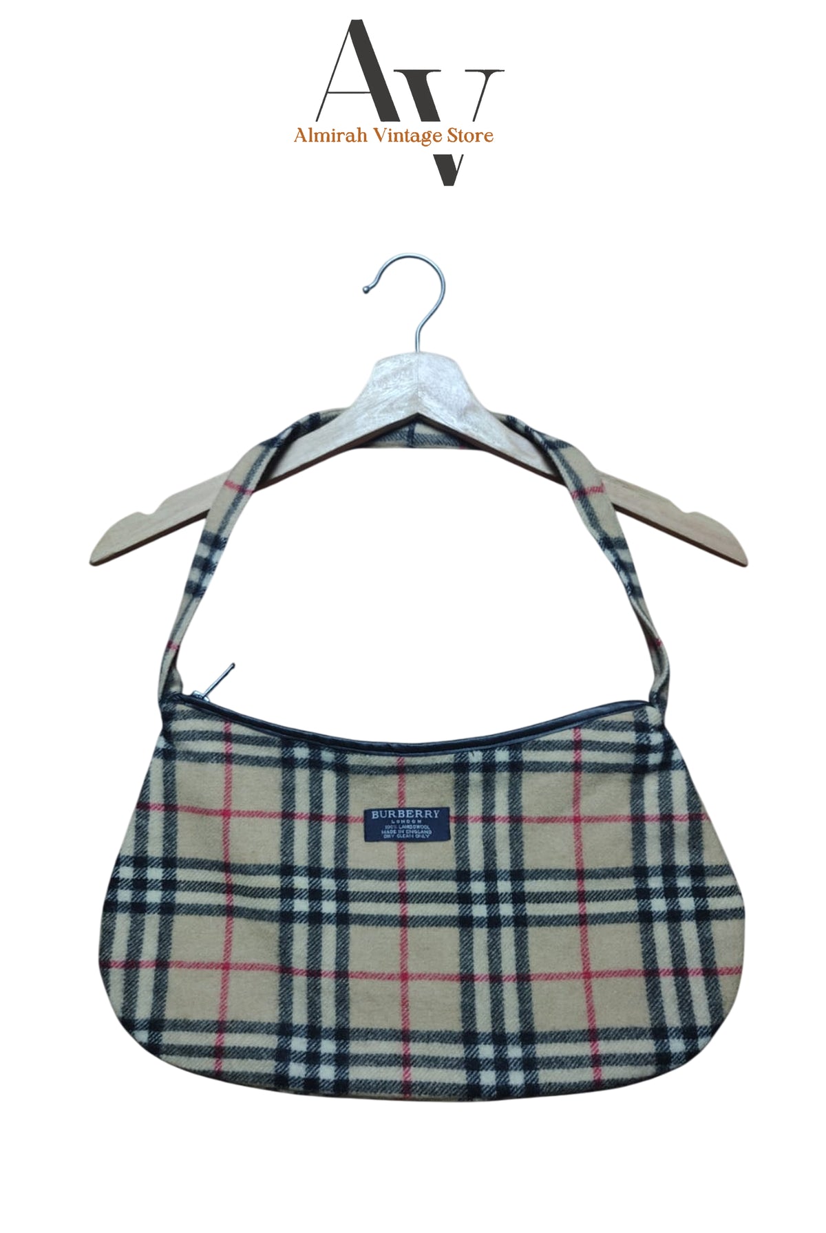Burberry Y2k Beige Wool Bag