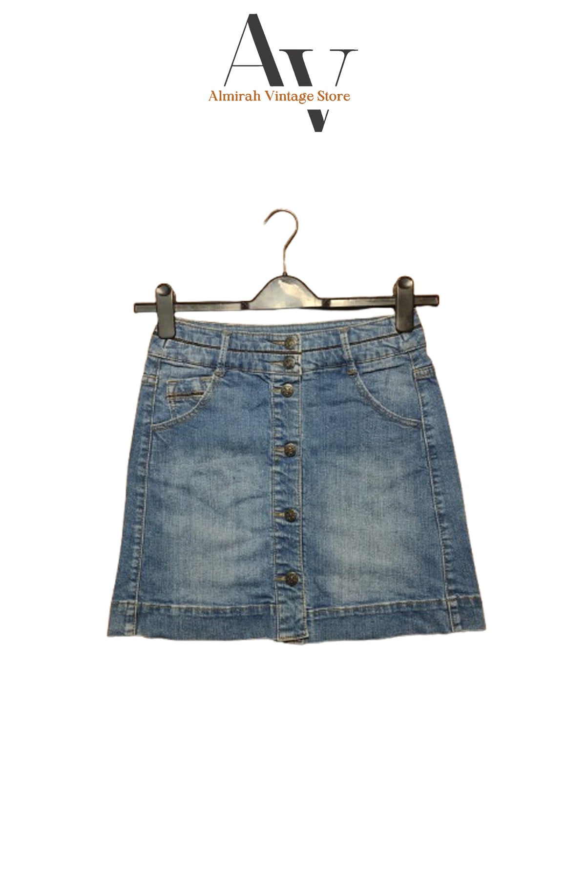 All Stains Button Down Denim Skirts