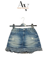 Denim Skirts With Lace Trim