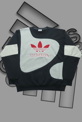 Adida Premium Silver And Black III Patch Work Sweats Shirts