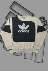Adida Premium Silver And Black IV Patch Work Sweats Shirts