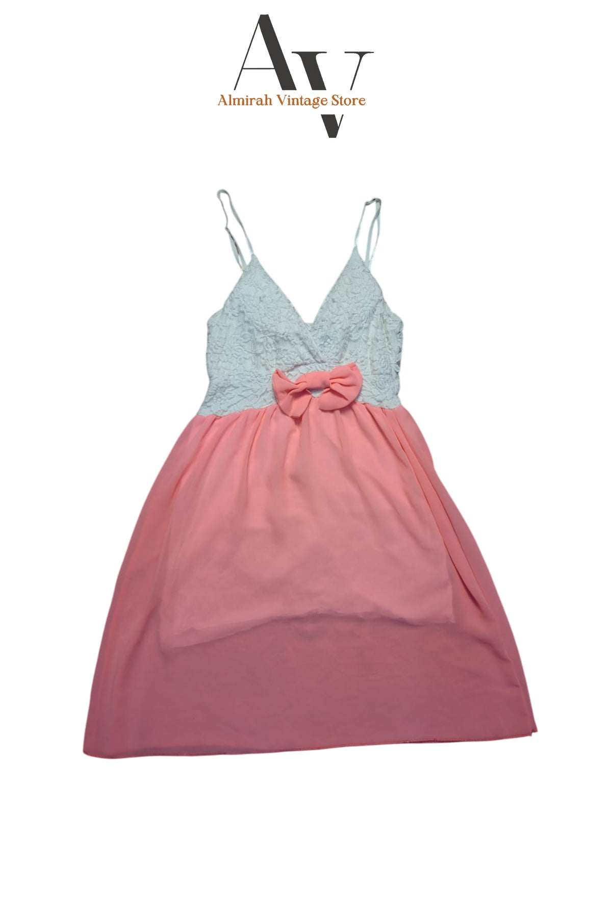 Pink White Strap Dress