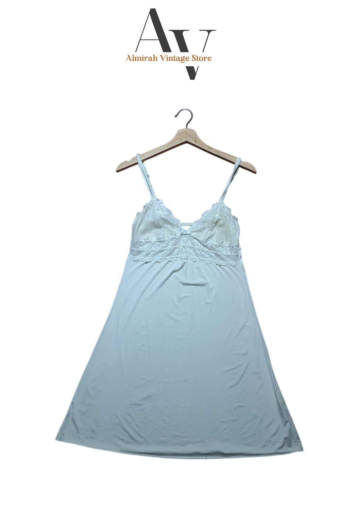 Off White Laced Slip Dress