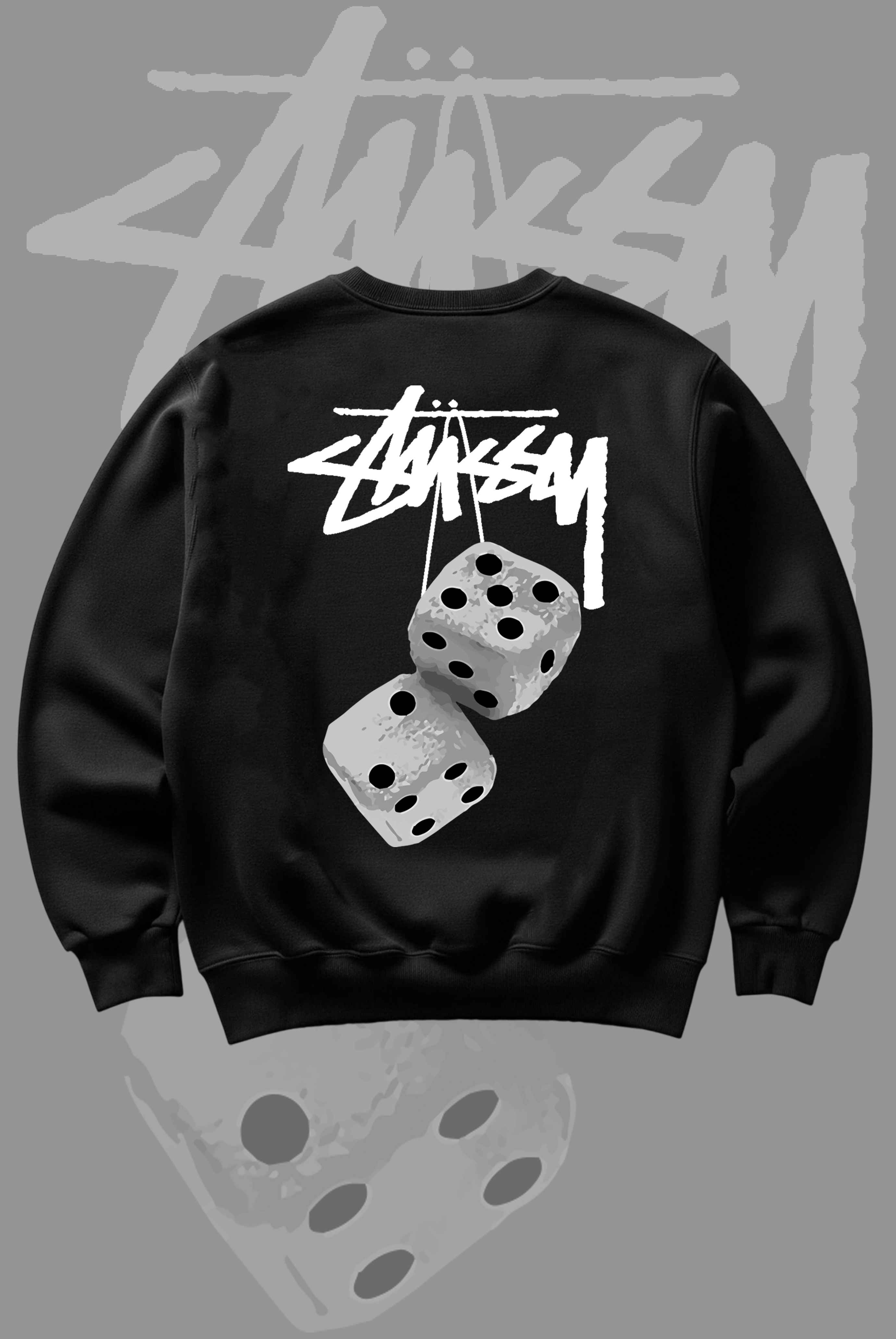 Stusy Grey Dice Sweatshirt