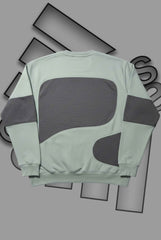 Adida Premium Silver And Black Patch Work Sweats Shirts