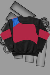 Adida Premium Red, Blue And Black Patch Work Sweats Shirts