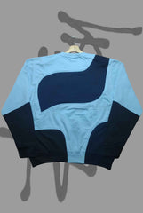 Stusy Dark Blue Combination Patch Work Premium Sweats Shirts