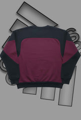 Adida Premium Maroon And Black Patch Work Sweats Shirts