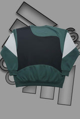 Adida Premium Green And Black Patch Work Sweats Shirts