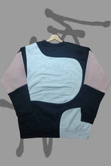 Stusy MultiColor Combination Patch Work Sweats Shirts