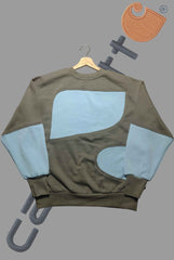 Carhart Light Blue And Green Patch Work Sweats Shirts